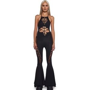 Dolls Kill Black Cutout Jumpsuit